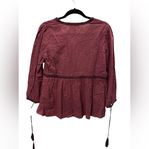 Boho Purple Embroidered Blouse. EUC - Picture 2 of 5